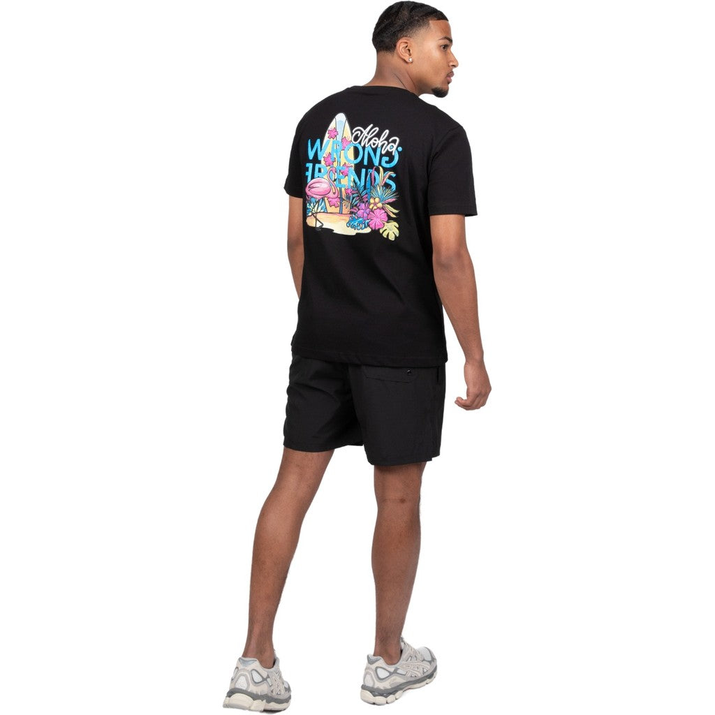 WRONG FRIENDS ALOHA T-SHIRT T-SHIRTS BLACK