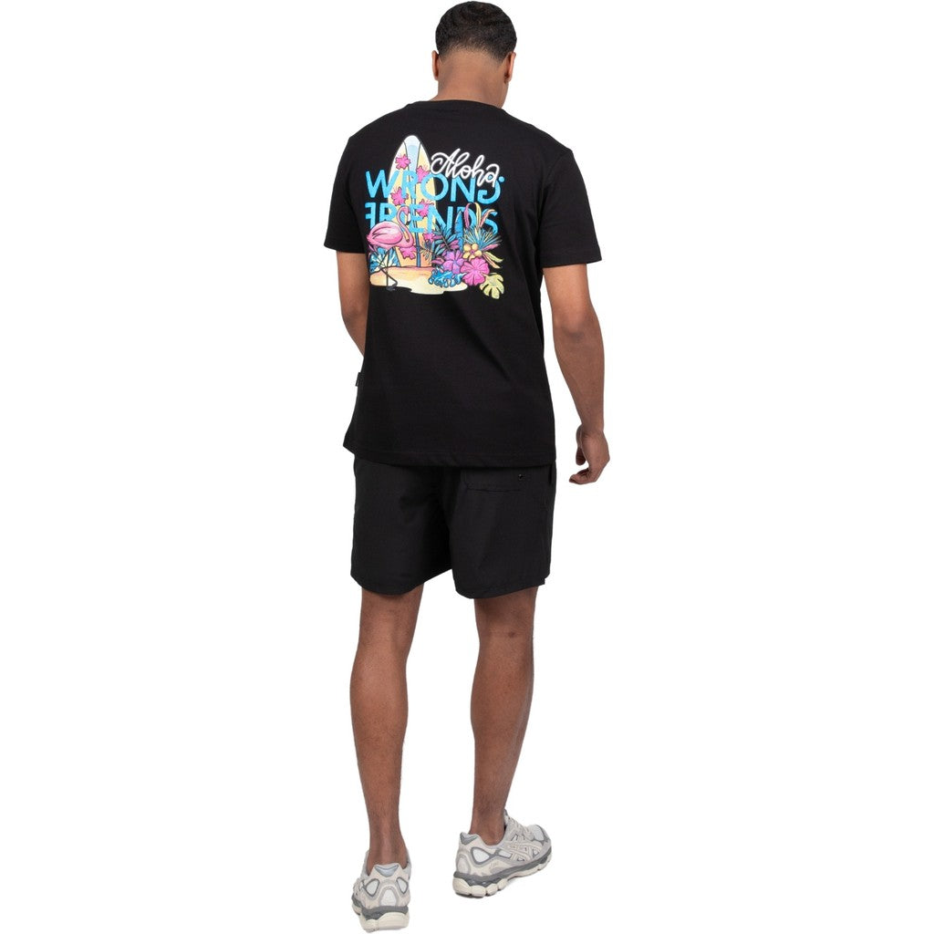 WRONG FRIENDS ALOHA T-SHIRT T-SHIRTS BLACK