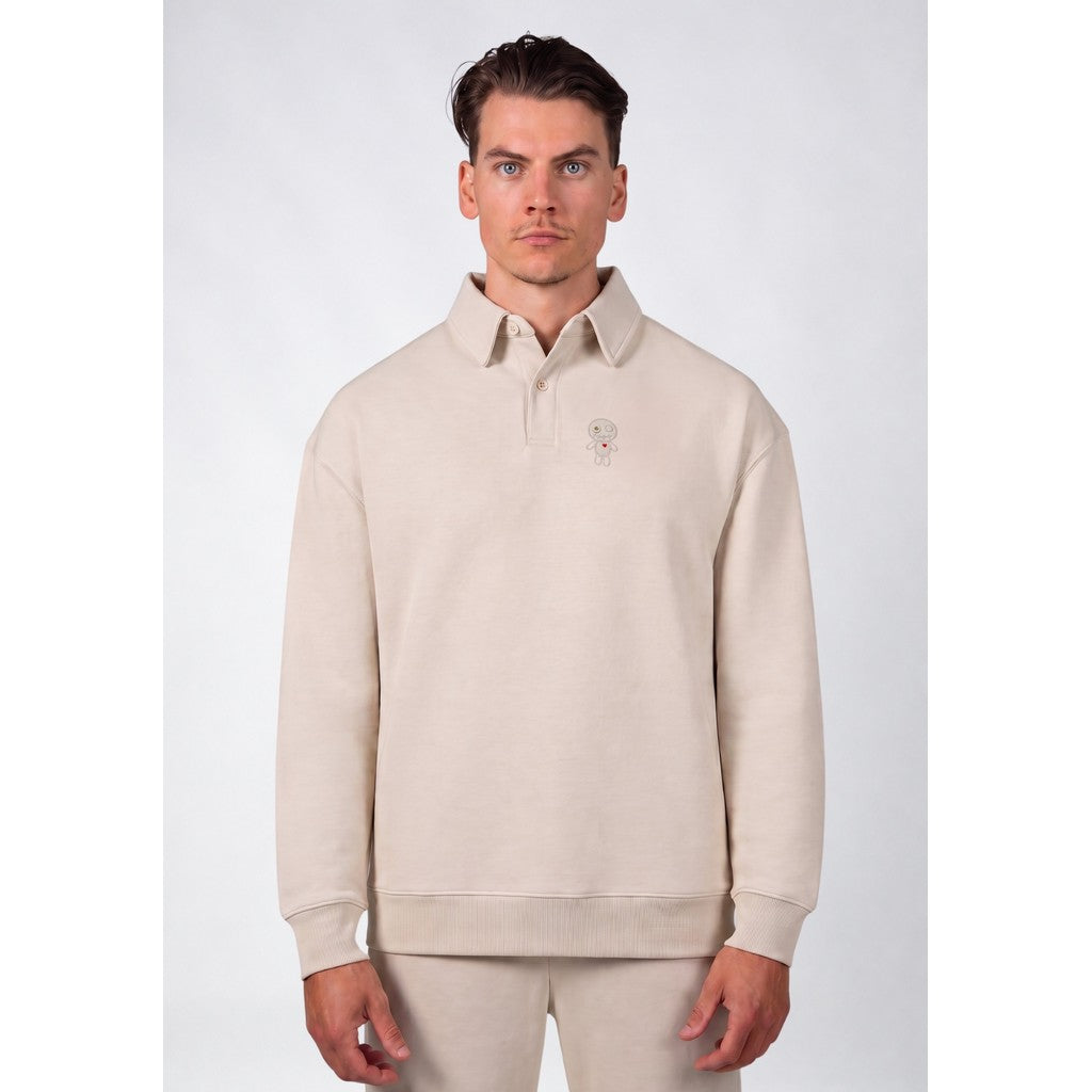 WRONG FRIENDS ASTI POLO SWEATER SWEATERS SAND