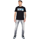 WRONG FRIENDS BLUE ROSES T-SHIRT T-SHIRTS BLACK