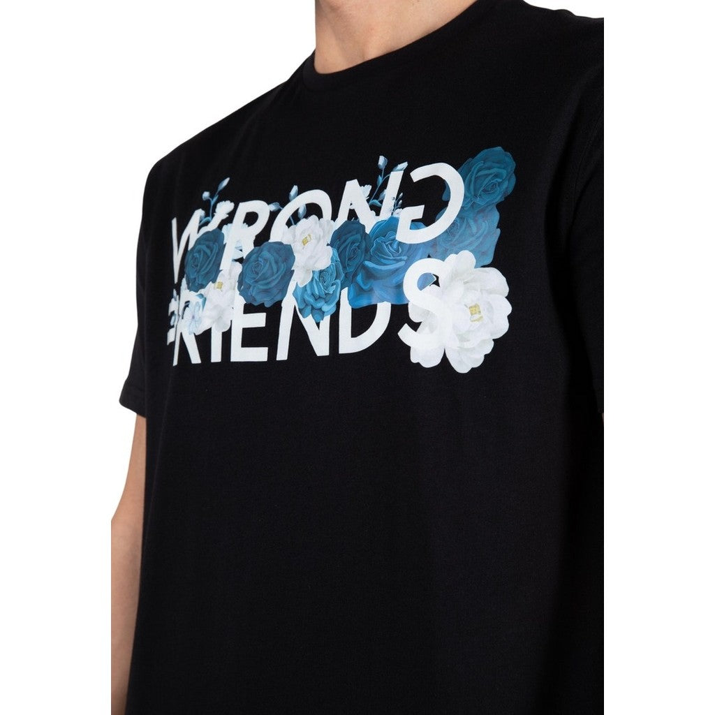 WRONG FRIENDS BLUE ROSES T-SHIRT T-SHIRTS BLACK