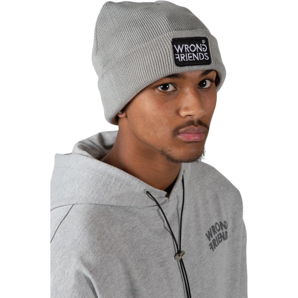 WRONG FRIENDS CLASSIC LOGO BEANIE CAPS GREY