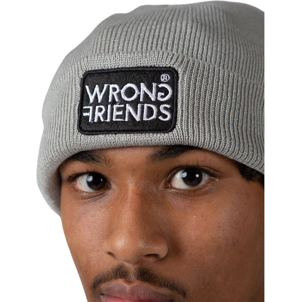 WRONG FRIENDS CLASSIC LOGO BEANIE CAPS GREY