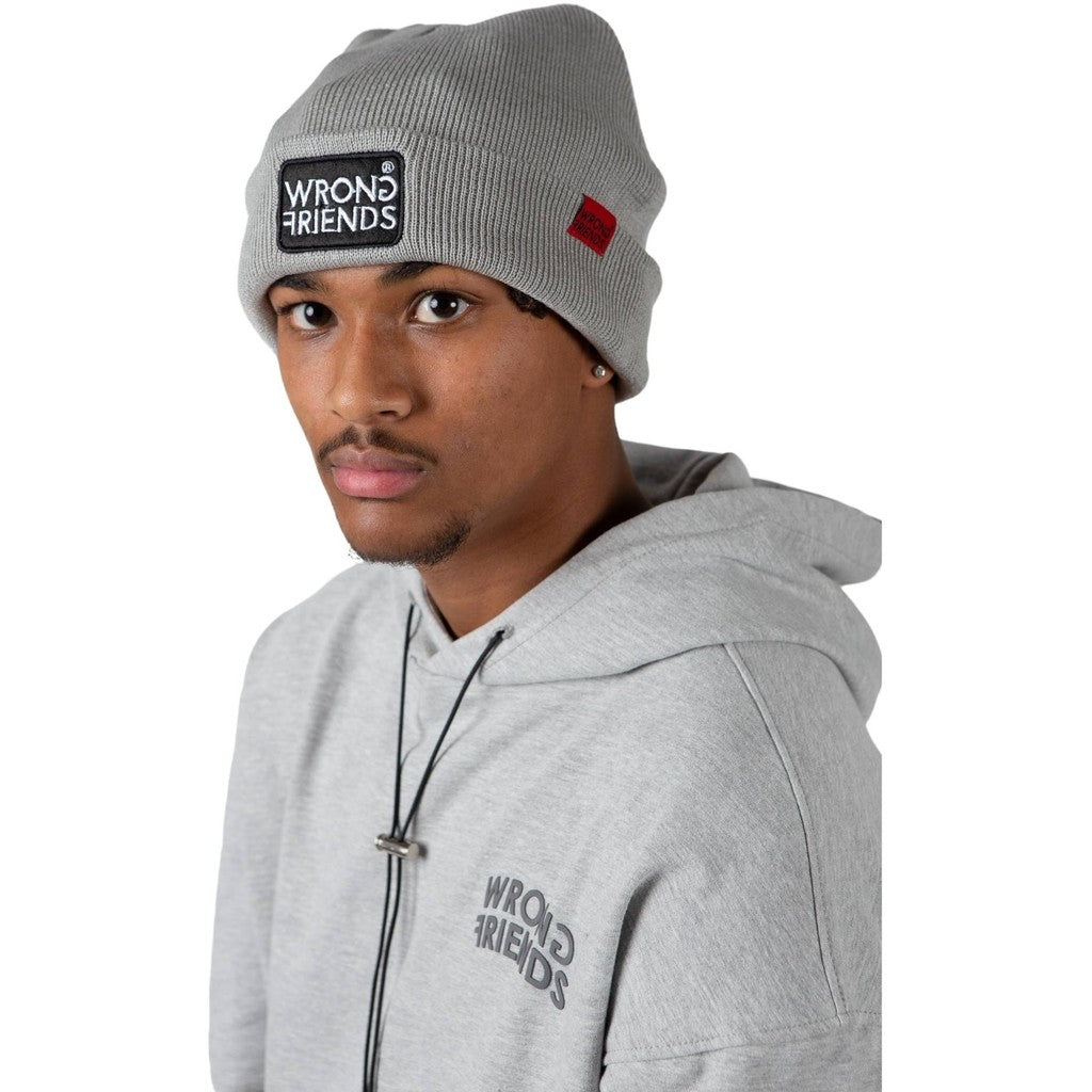 WRONG FRIENDS CLASSIC LOGO BEANIE CAPS GREY