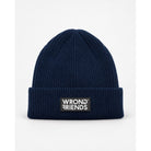 WRONG FRIENDS CLASSIC LOGO BEANIE CAPS NAVY