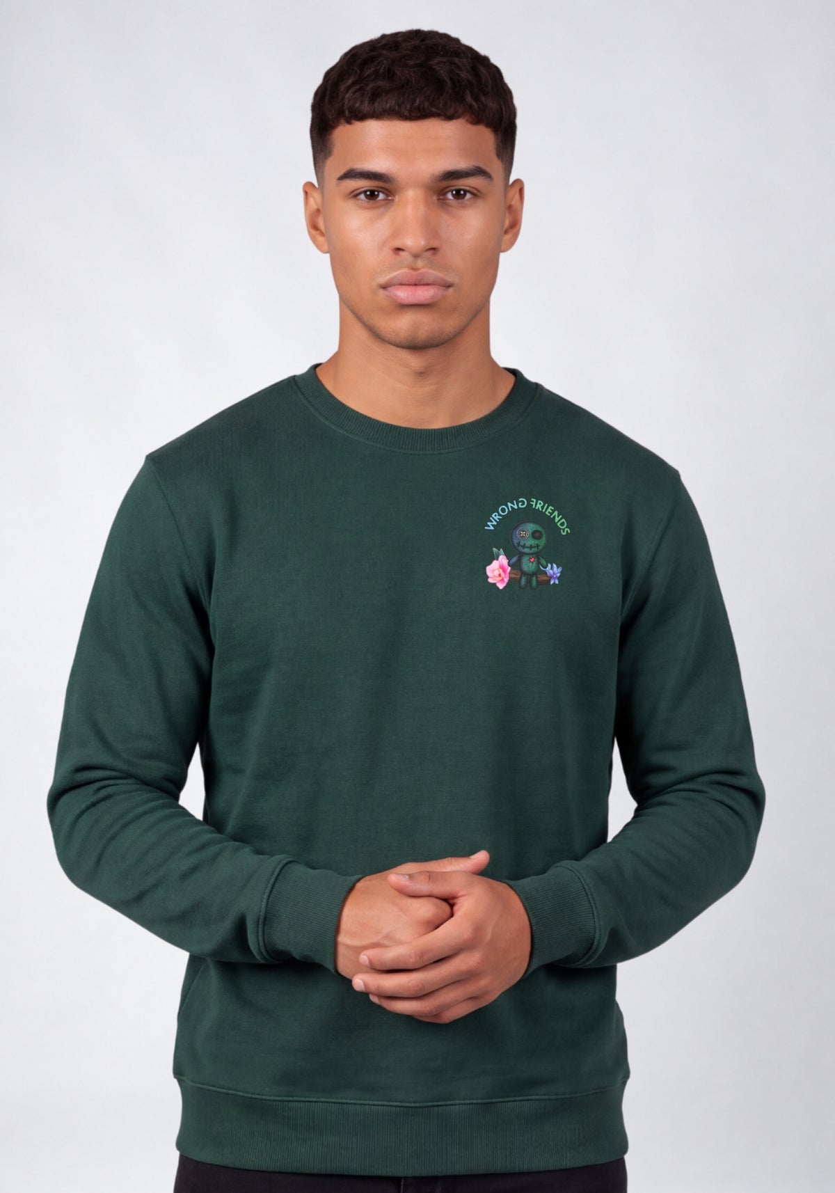 WRONG FRIENDS DENVER SWEATER SWEATERS DARK GREEN