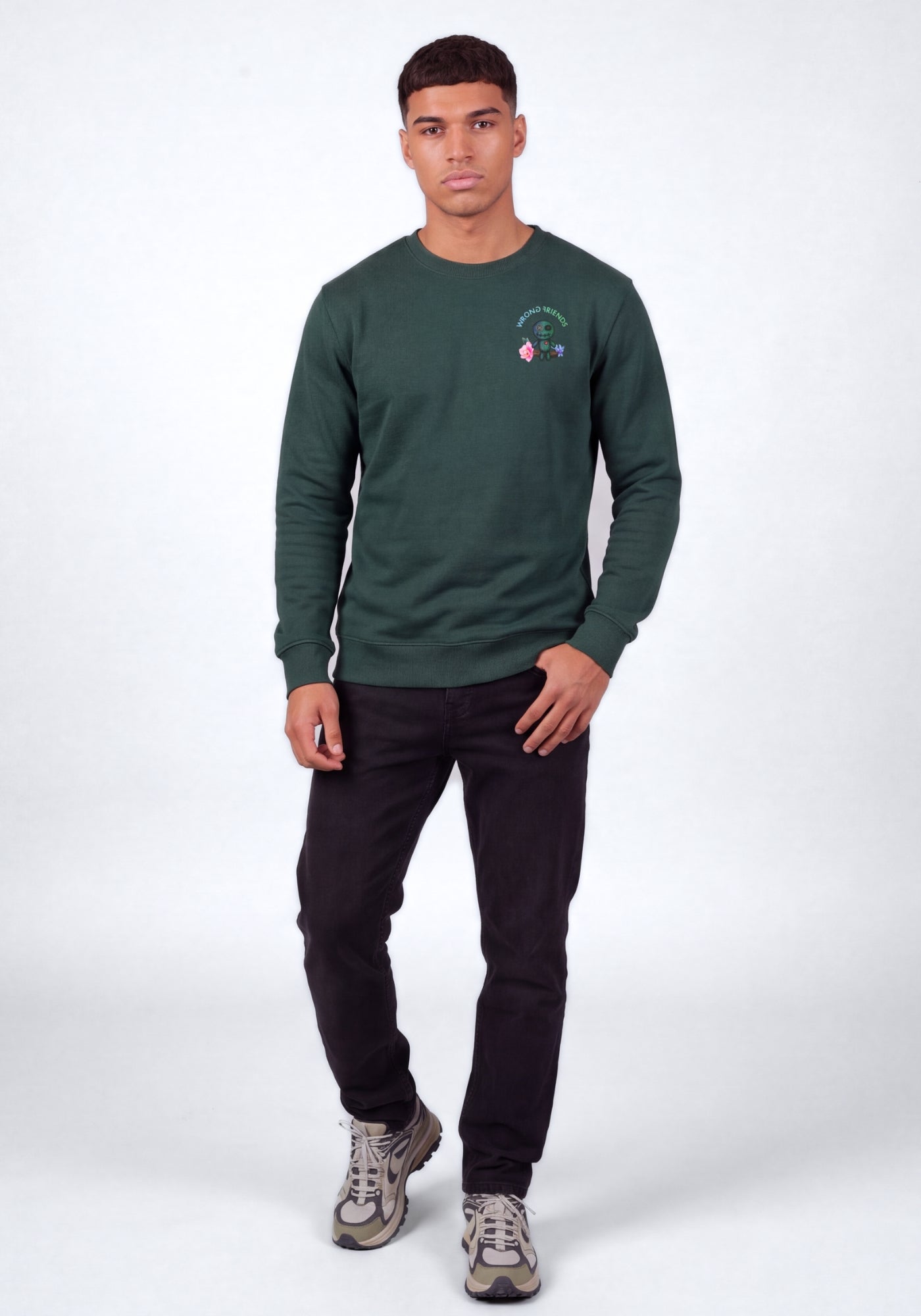 WRONG FRIENDS DENVER SWEATER SWEATERS DARK GREEN