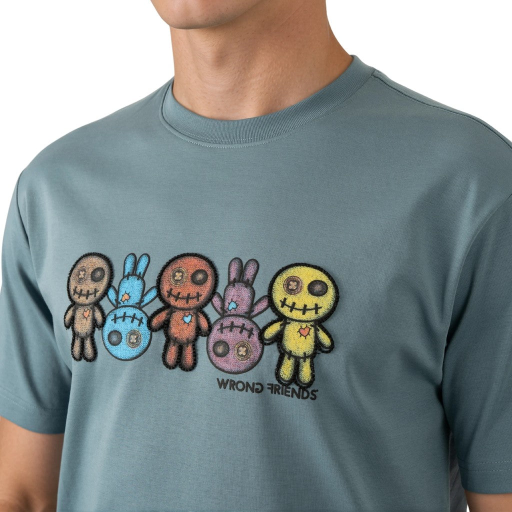 WRONG FRIENDS FRANKLIN T-SHIRT T-SHIRTS BLUE