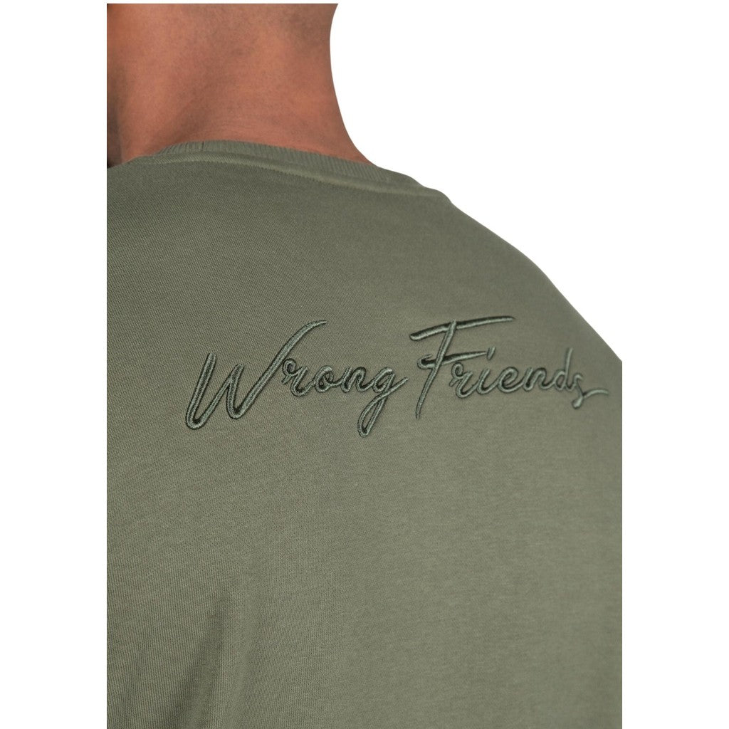 WRONG FRIENDS GRANADA CREWNECK SWEATSHIRT SWEATERS DARK GREEN