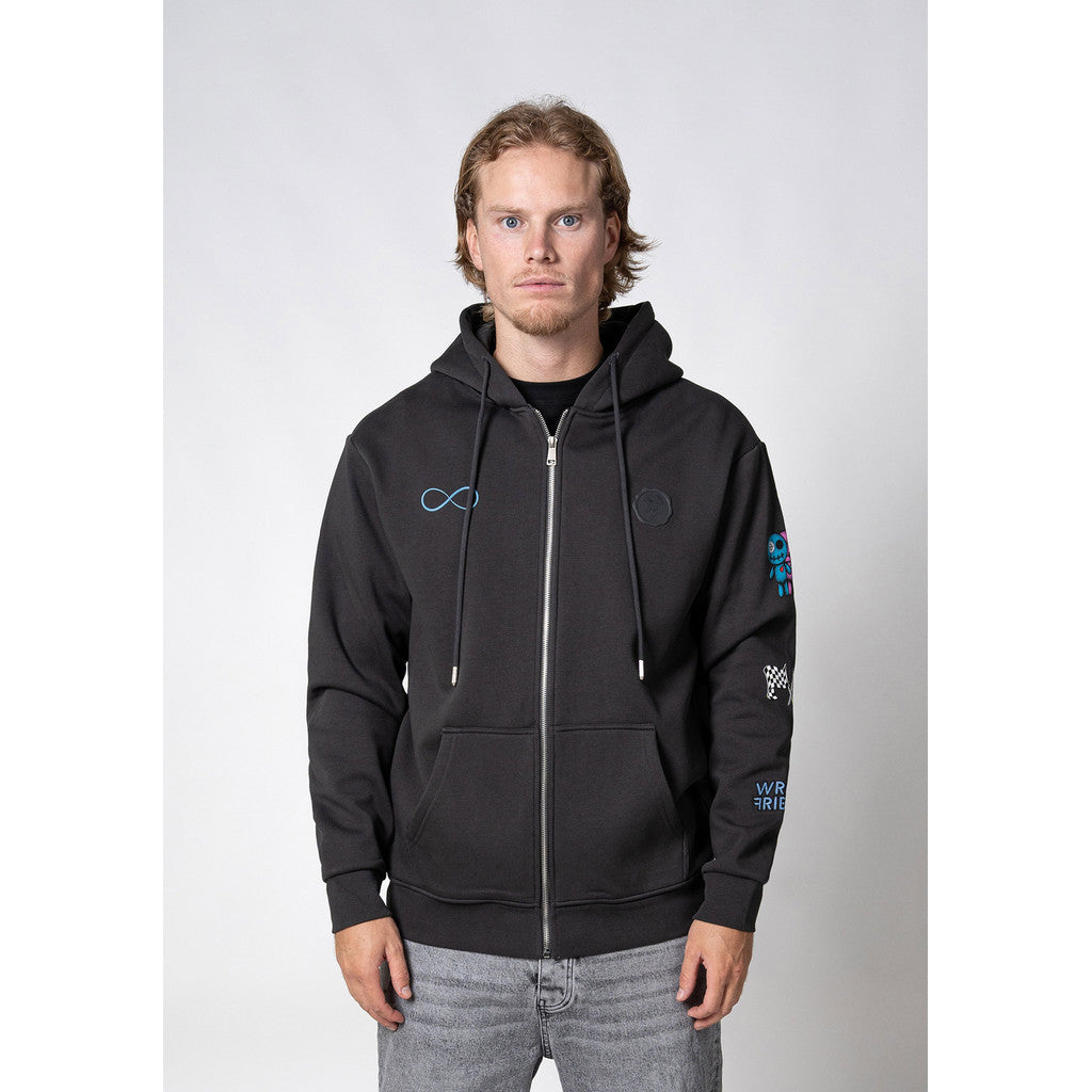 WRONG FRIENDS GUNNAR ZIPPED HOODIE HOODIES STONE GREY