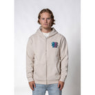 WRONG FRIENDS JUBA ZIPPED HOODIE HOODIES LIGHT GREY