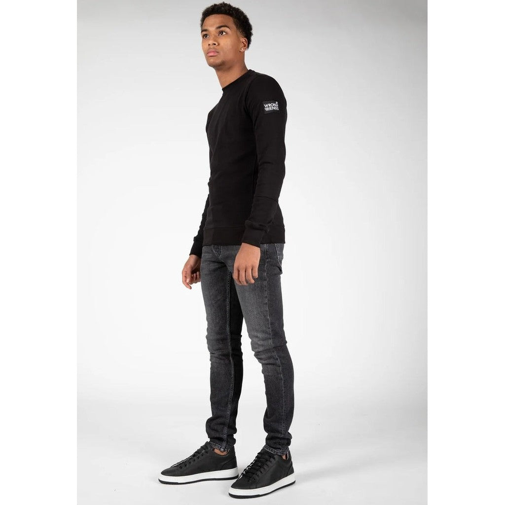 WRONG FRIENDS LEON CREWNECK SWEATSHIRT SWEATERS BLACK