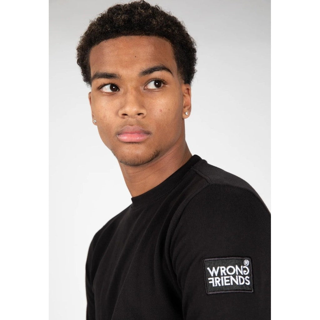 WRONG FRIENDS LEON CREWNECK SWEATSHIRT SWEATERS BLACK