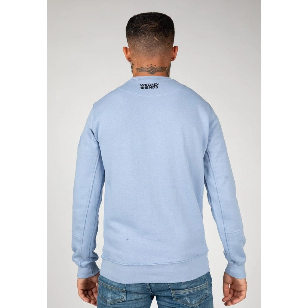 WRONG FRIENDS LEON CREWNECK SWEATSHIRT SWEATERS BLUE