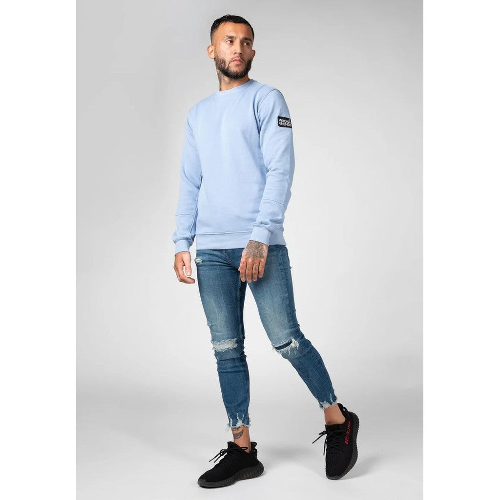 WRONG FRIENDS LEON CREWNECK SWEATSHIRT SWEATERS BLUE