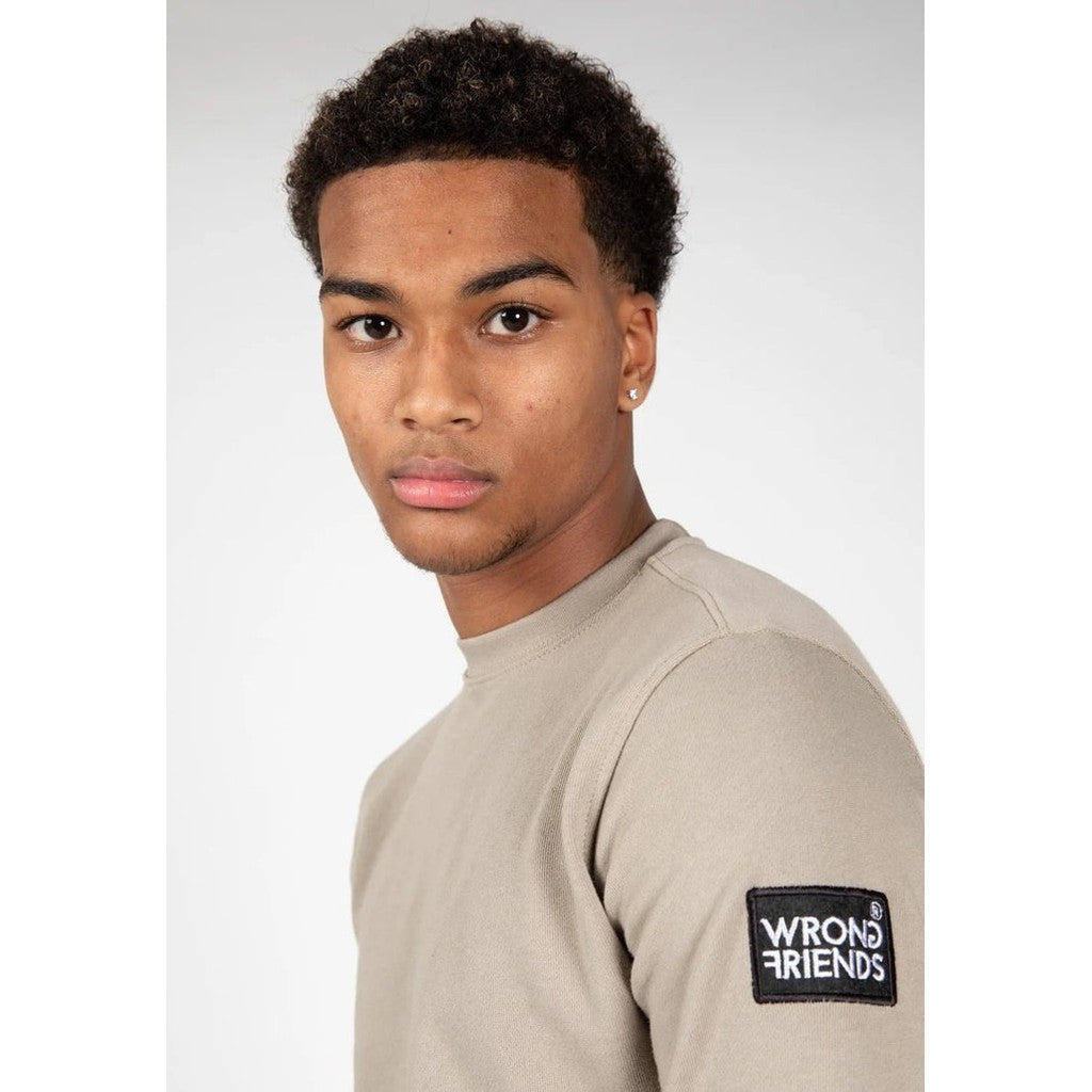 WRONG FRIENDS LEON CREWNECK SWEATSHIRT SWEATERS TAUPE