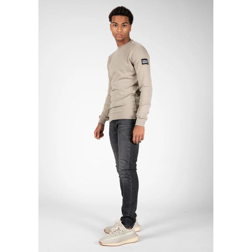 WRONG FRIENDS LEON CREWNECK SWEATSHIRT SWEATERS TAUPE