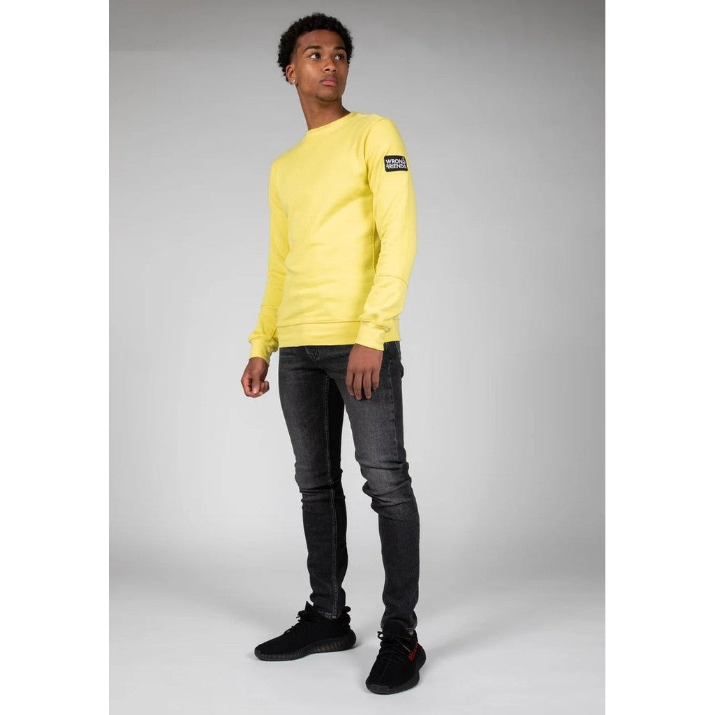 WRONG FRIENDS LEON CREWNECK SWEATSHIRT SWEATERS YELLOW
