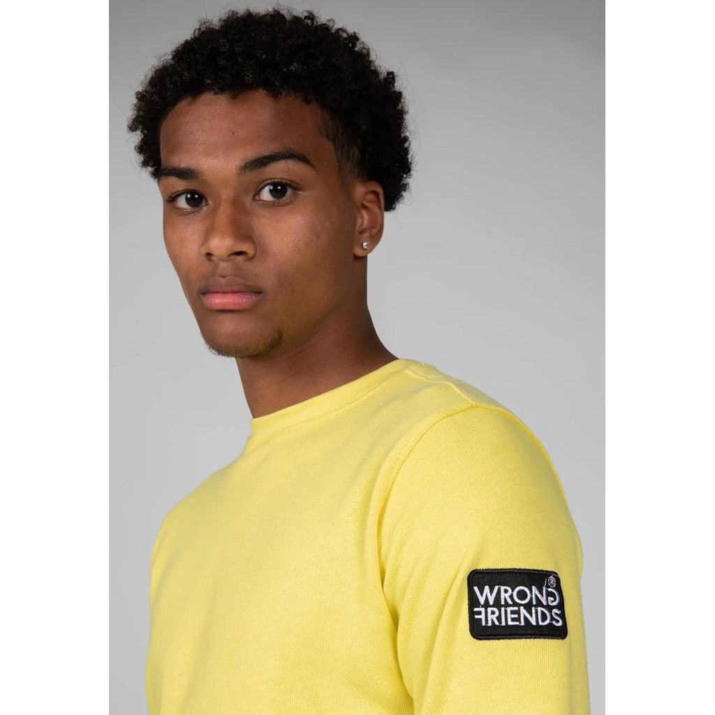 WRONG FRIENDS LEON CREWNECK SWEATSHIRT SWEATERS YELLOW