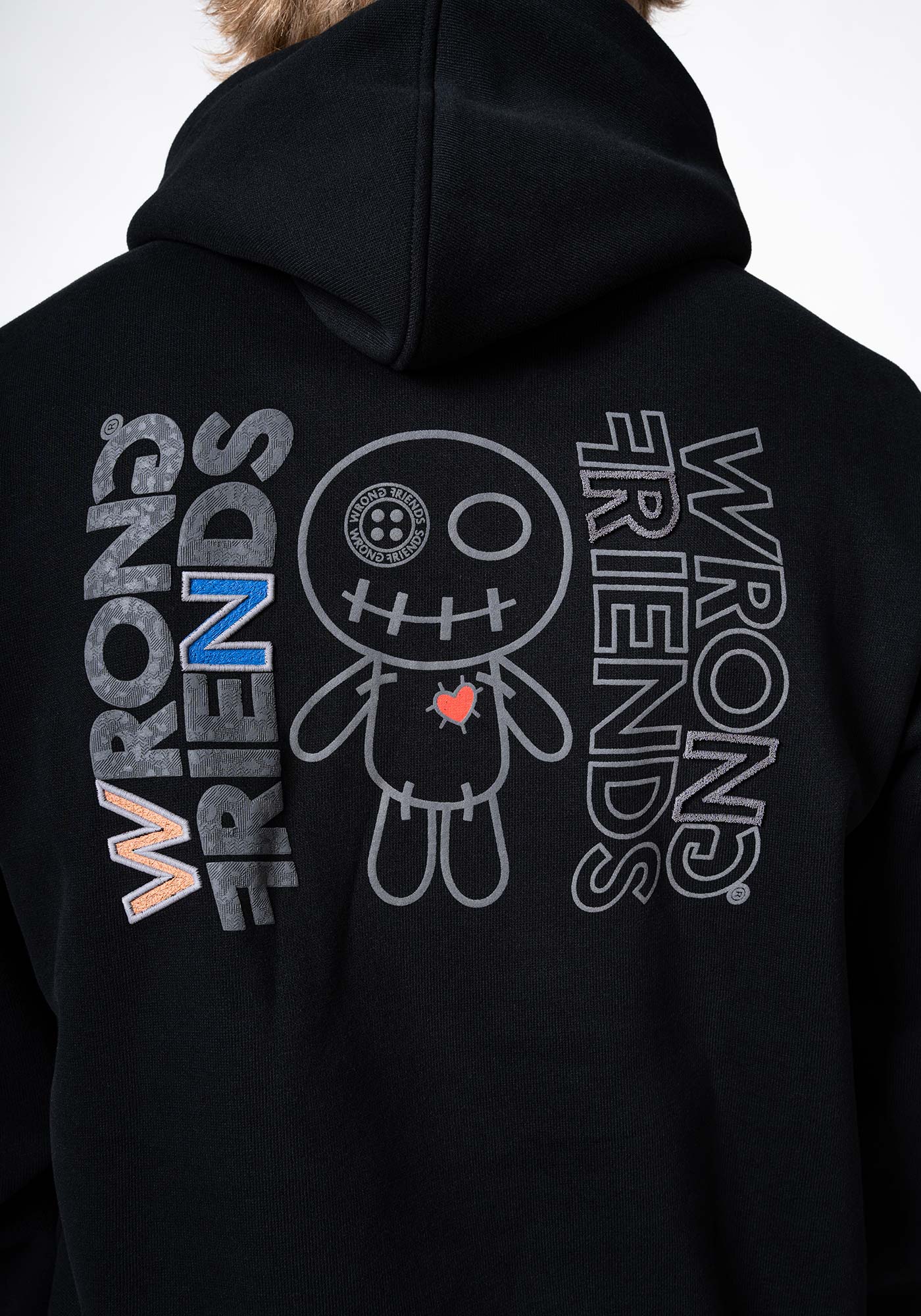 WRONG FRIENDS NELSON HALF ZIP HOODIE HOODIES BLACK
