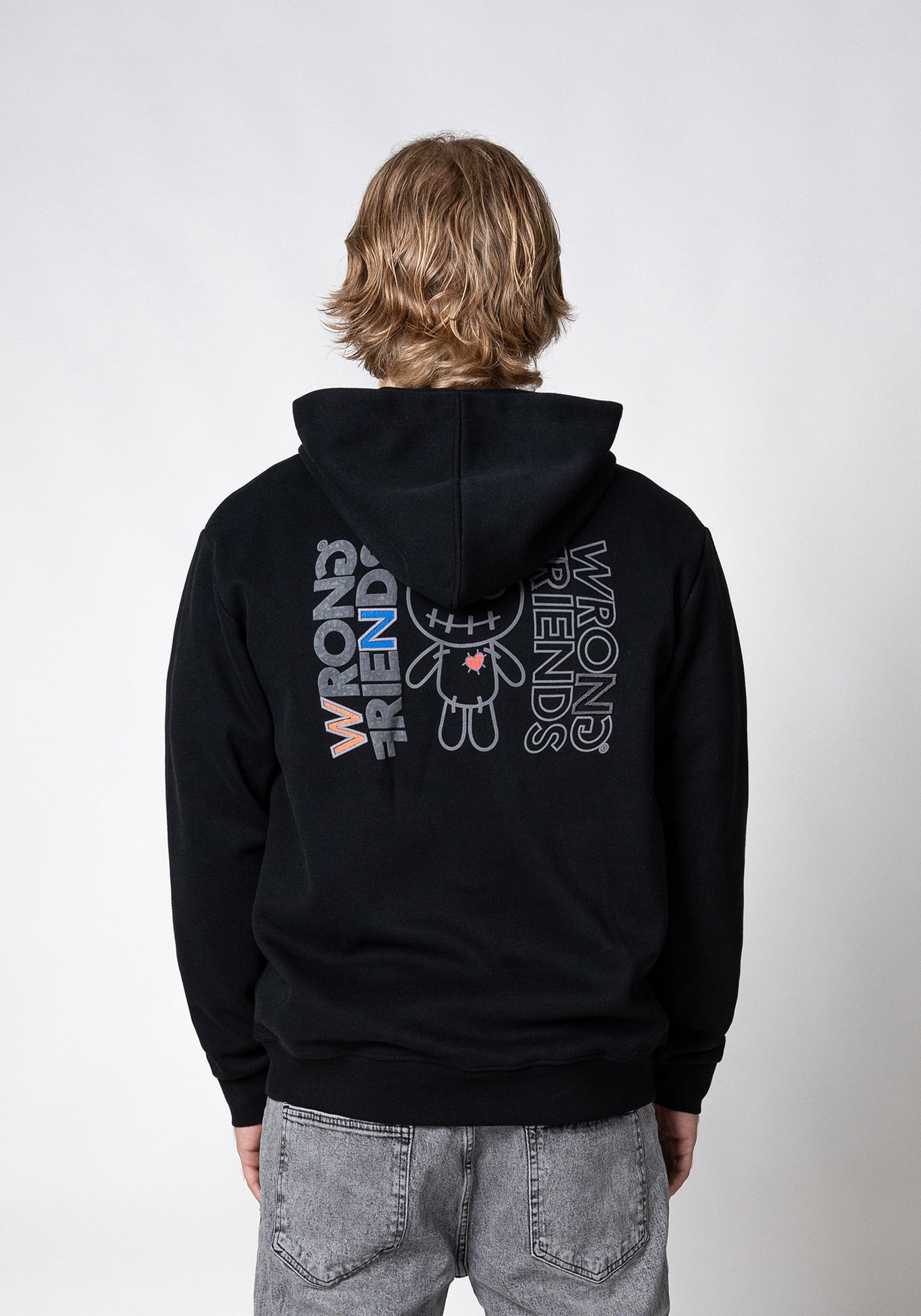 WRONG FRIENDS NELSON HALF ZIP HOODIE HOODIES BLACK