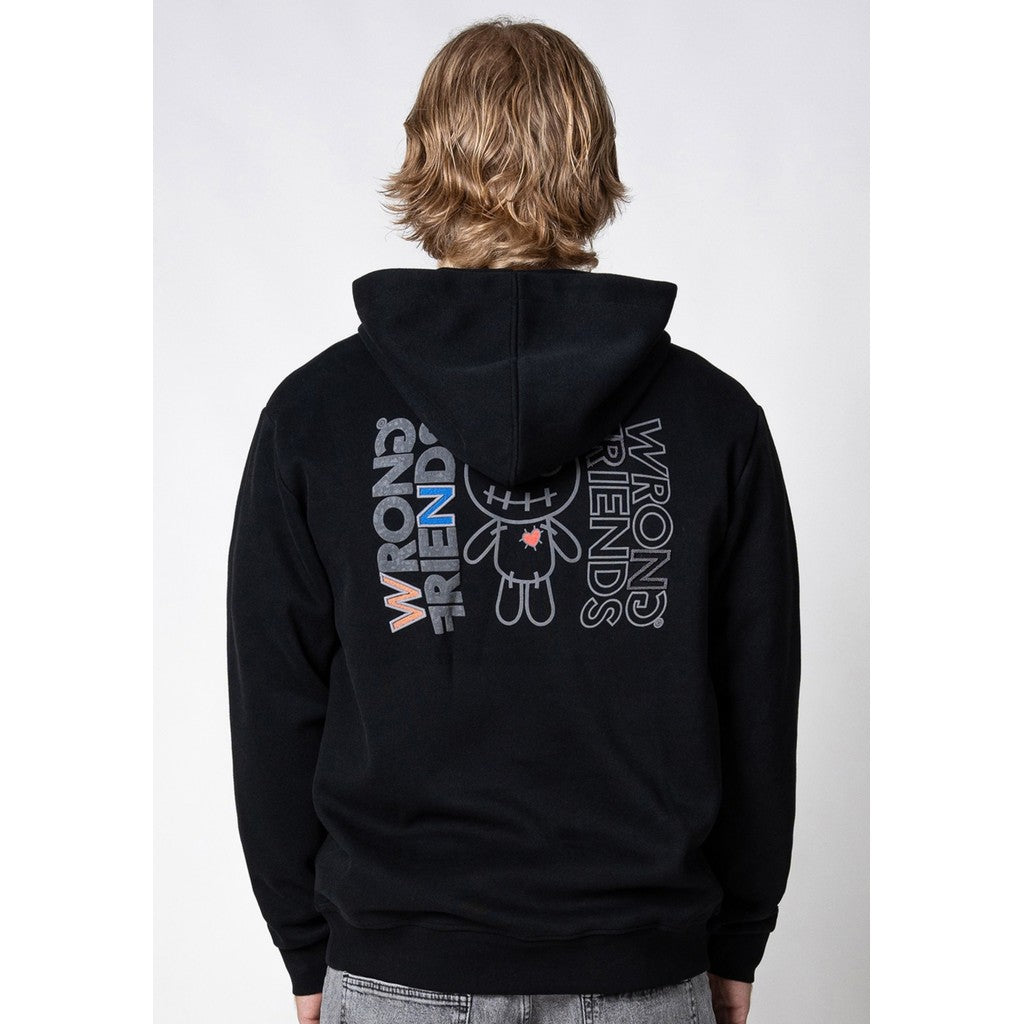 WRONG FRIENDS NELSON HALF ZIP HOODIE HOODIES BLACK