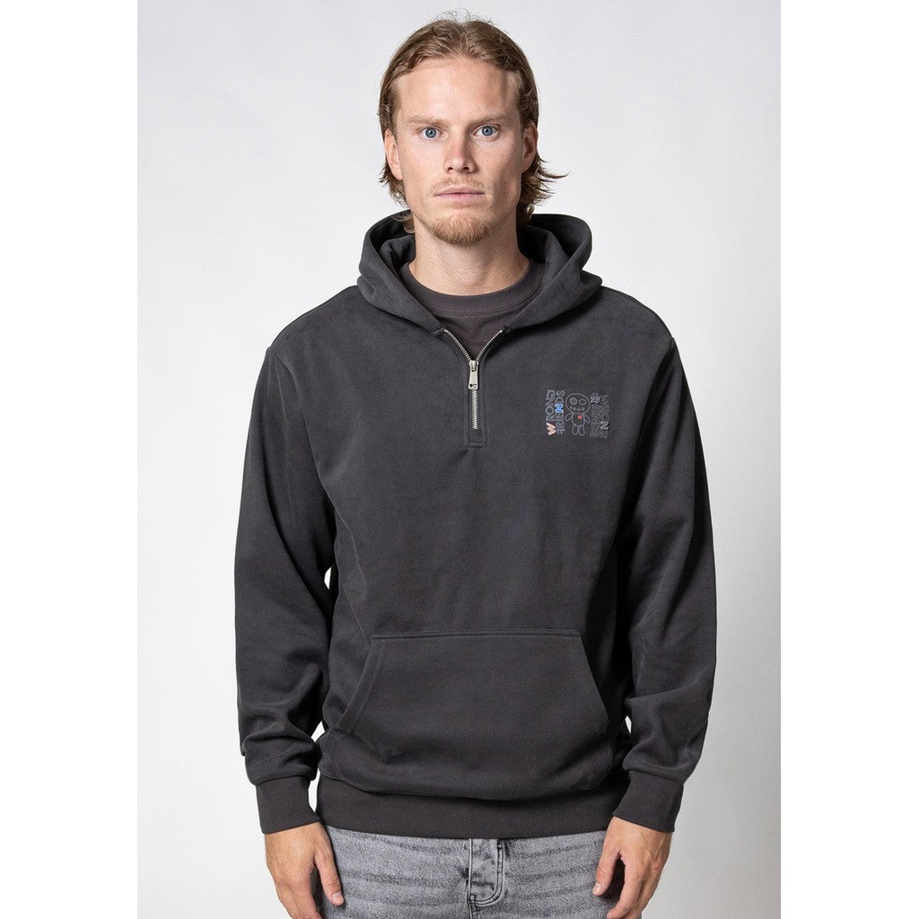 WRONG FRIENDS NELSON HALF ZIP HOODIE HOODIES STONE GREY