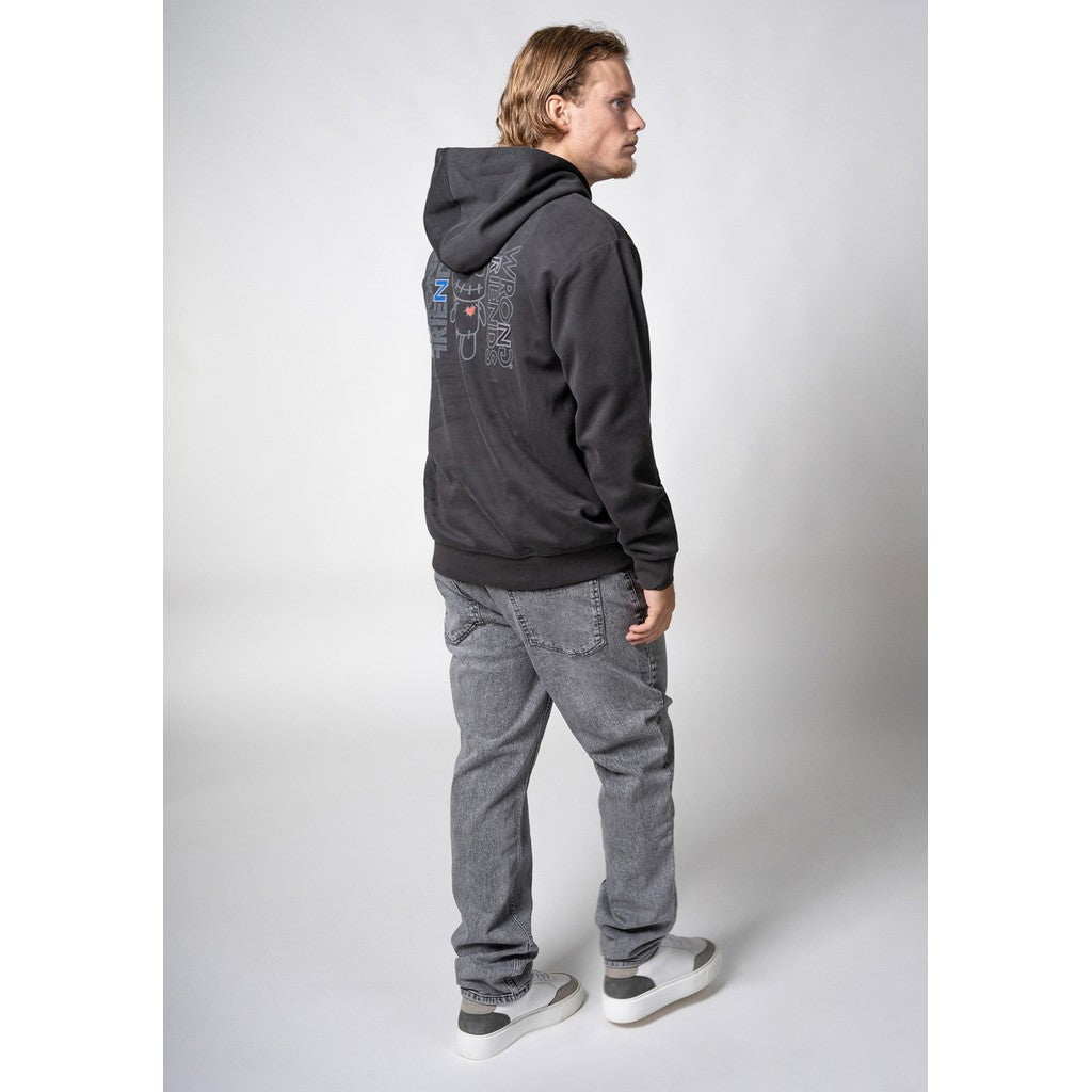 WRONG FRIENDS NELSON HALF ZIP HOODIE HOODIES STONE GREY
