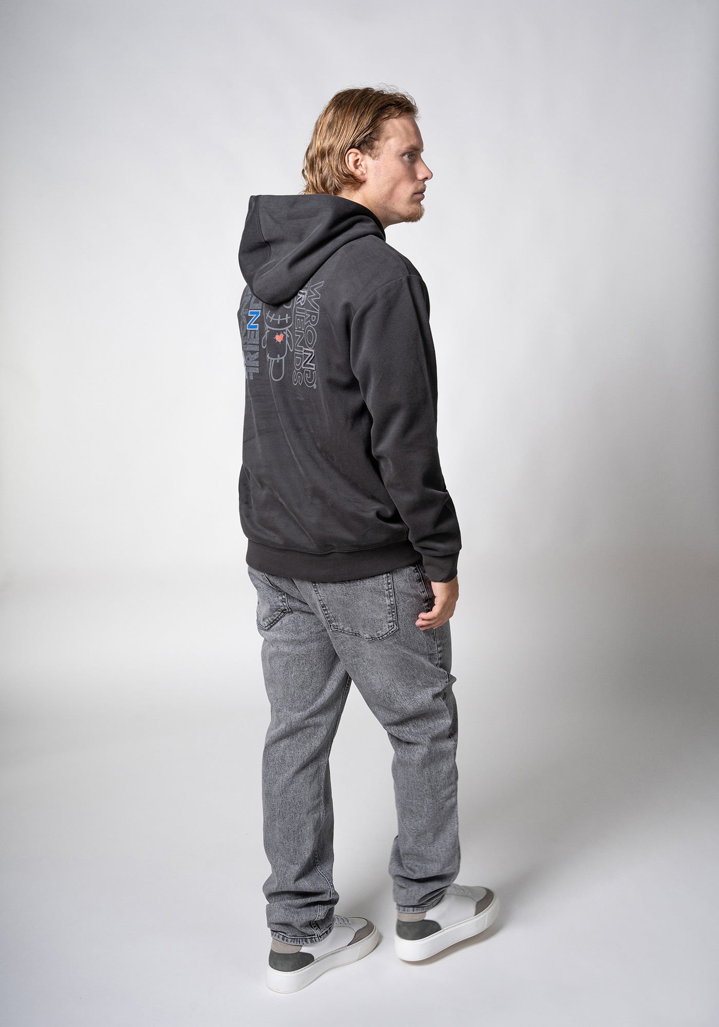 WRONG FRIENDS NELSON HALF ZIP HOODIE HOODIES STONE GREY