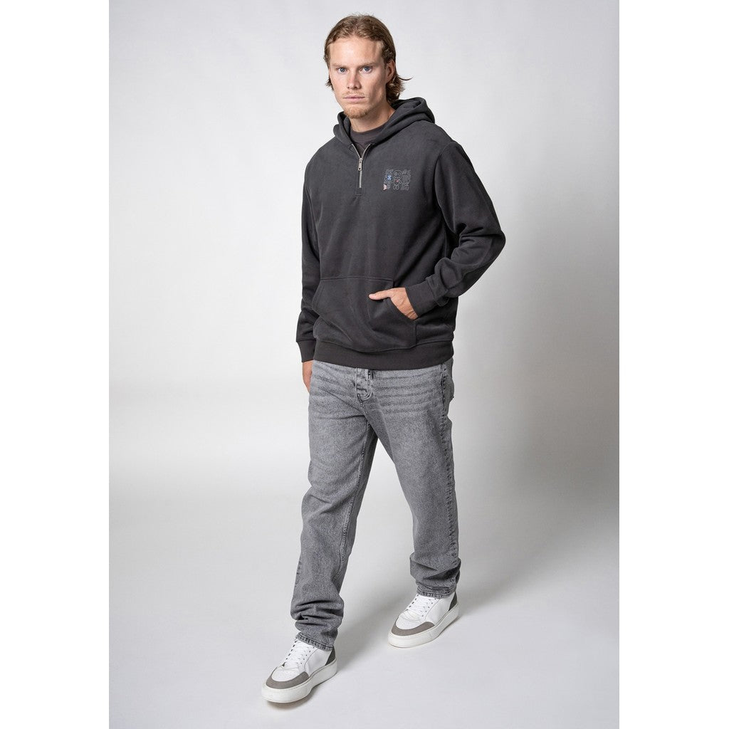 WRONG FRIENDS NELSON HALF ZIP HOODIE HOODIES STONE GREY