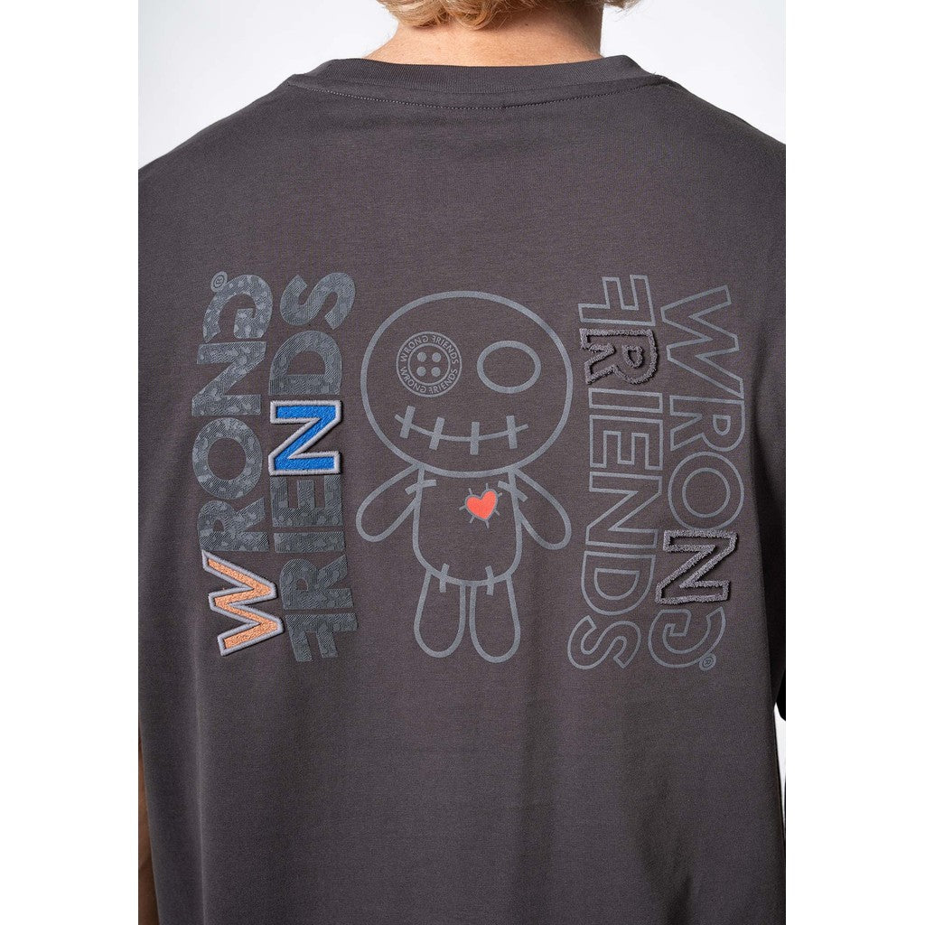 WRONG FRIENDS NELSON T-SHIRT T-SHIRTS STONE GREY