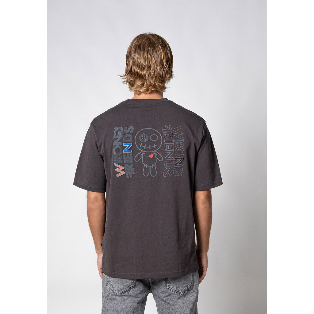 WRONG FRIENDS NELSON T-SHIRT T-SHIRTS STONE GREY
