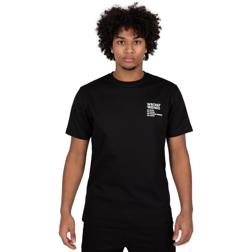 NO GUTS NO GLORY T - SHIRT 2.0 - BLACK - WRONG FRIENDS
