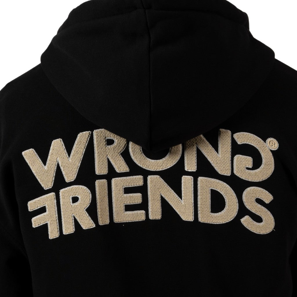 WRONG FRIENDS OXFORD ZIPPED HOODIE HOODIES BLACK