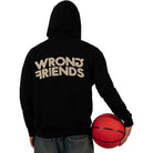 WRONG FRIENDS OXFORD ZIPPED HOODIE HOODIES BLACK
