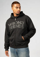 WRONG FRIENDS PORI ZIPPED HOODIE HOODIES BLACK