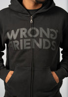 WRONG FRIENDS PORI ZIPPED HOODIE HOODIES BLACK