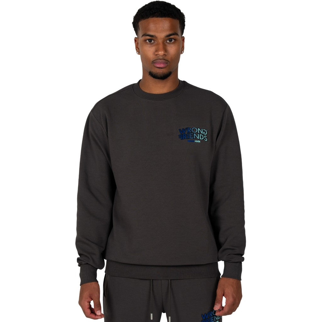 WRONG FRIENDS SIMI VALLEY SWEATER SWEATERS GREY/BLUE