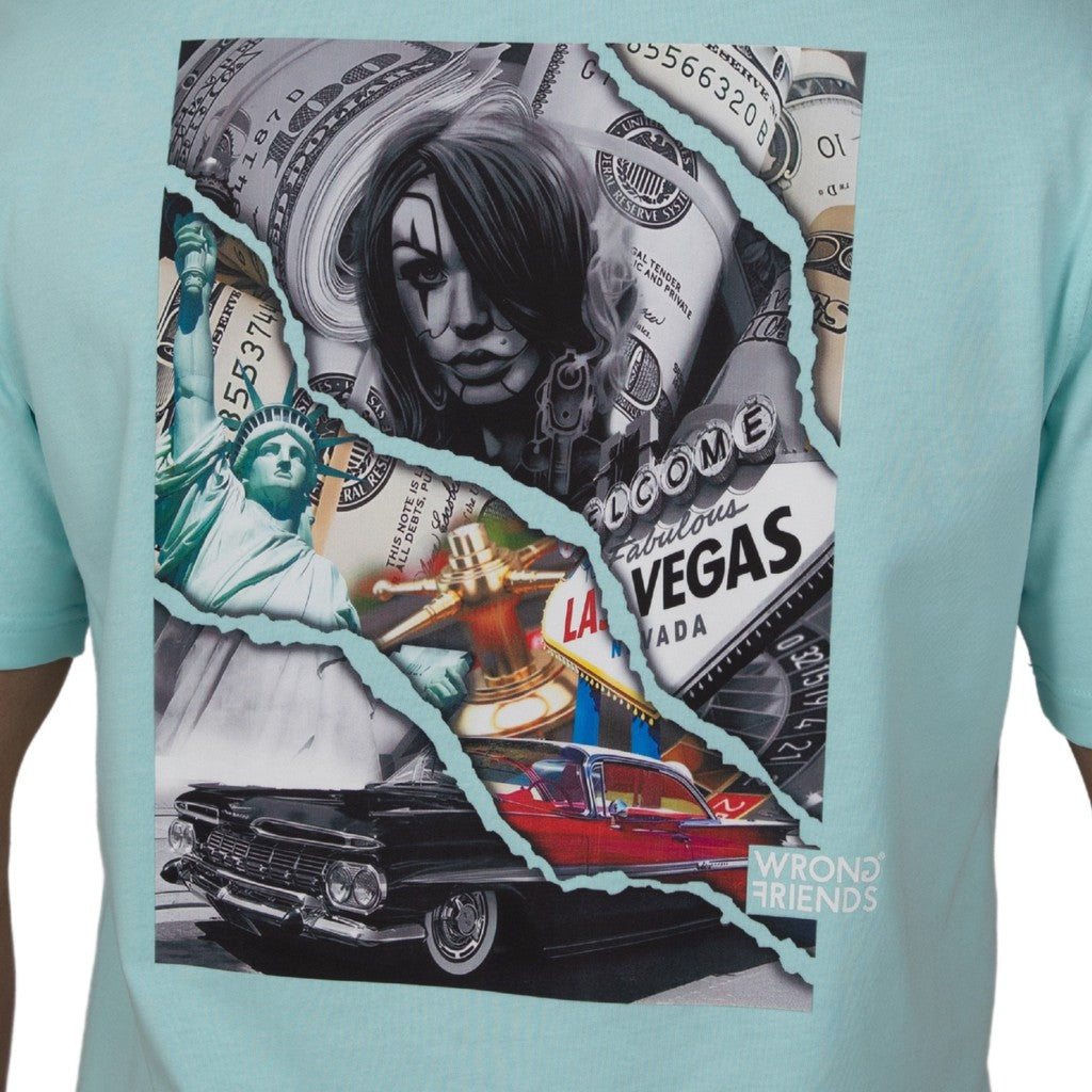 WRONG FRIENDS SPRING VALLEY T-SHIRT T-SHIRTS LIGHT BLUE