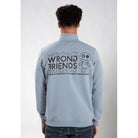 WRONG FRIENDS VICHY HALF ZIP SWEATER SWEATERS LIGHT BLUE