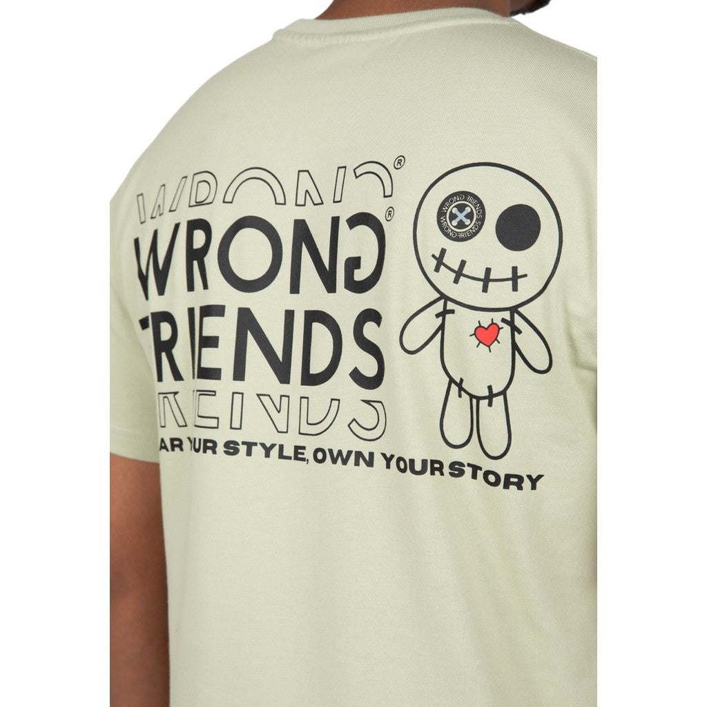 WRONG FRIENDS VICHY T-SHIRT T-SHIRTS LIGHT GREEN
