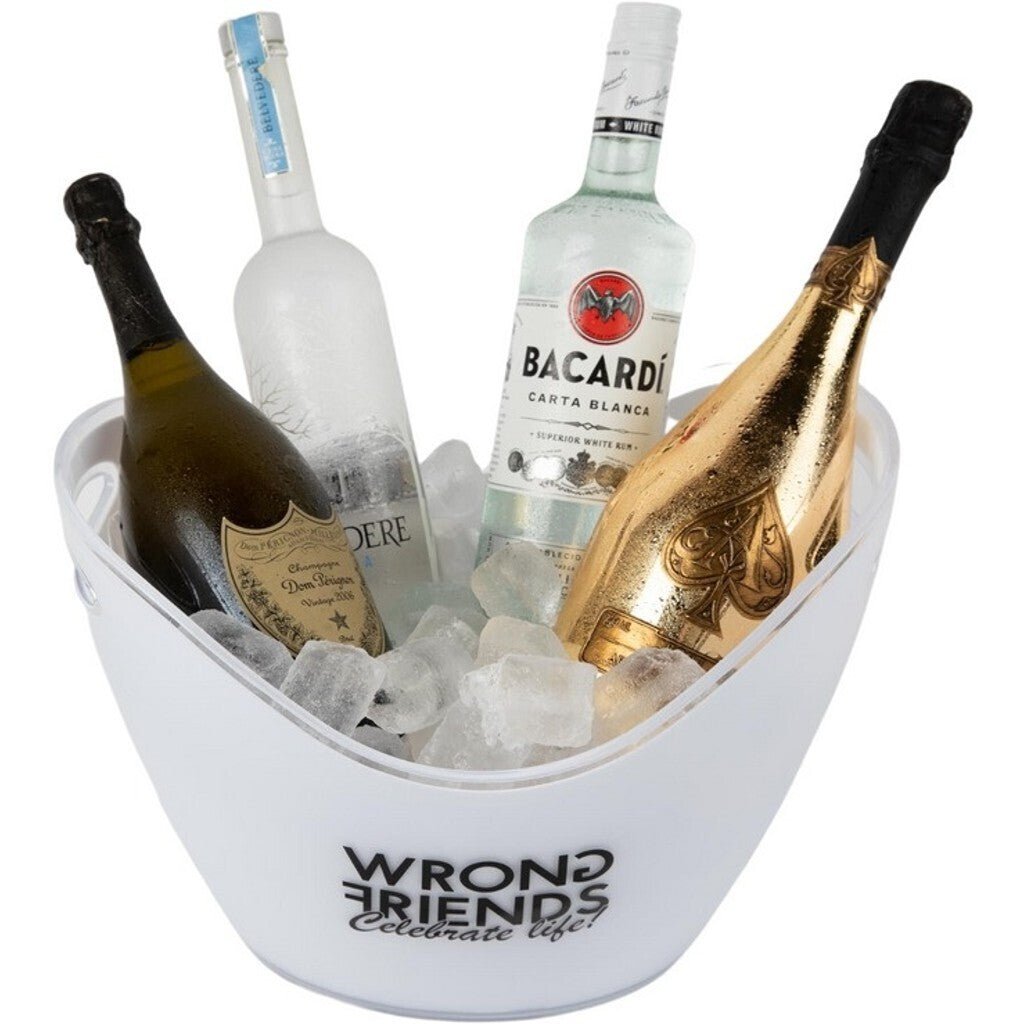 Wrong Friends Ice Bucket - Beverage Cooler with Handle - 8 Liter - WHITE - WRONG FRIENDS