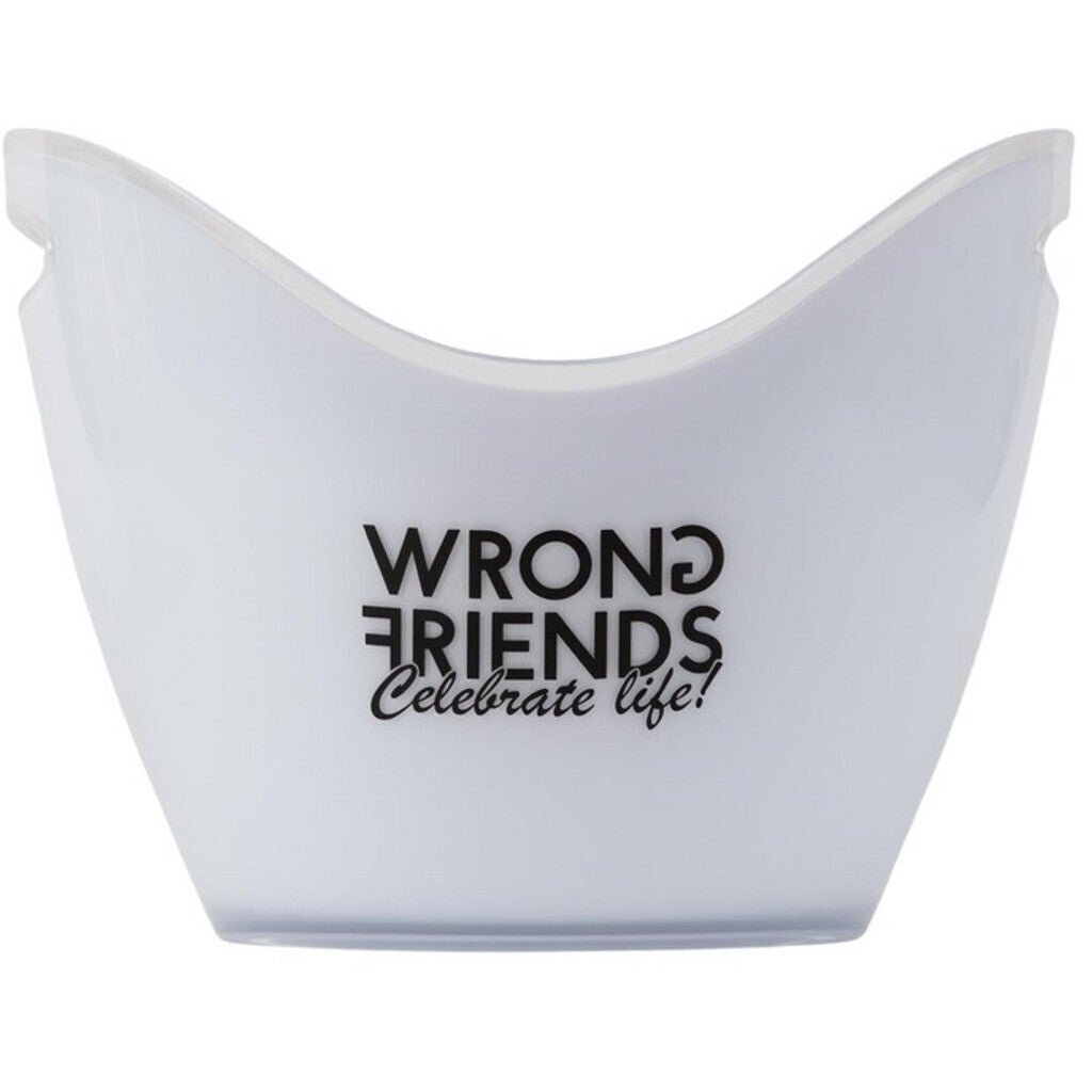 Wrong Friends Ice Bucket - Beverage Cooler with Handle - 8 Liter - WHITE - WRONG FRIENDS