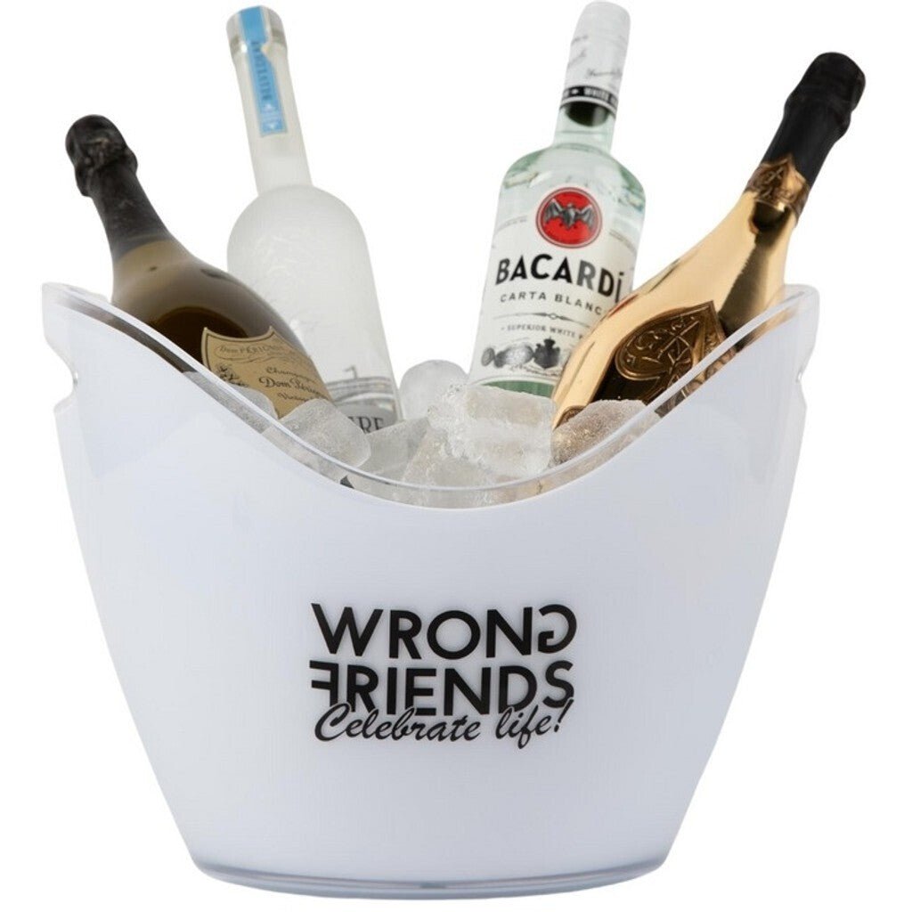 Wrong Friends Ice Bucket - Beverage Cooler with Handle - 8 Liter - WHITE - WRONG FRIENDS